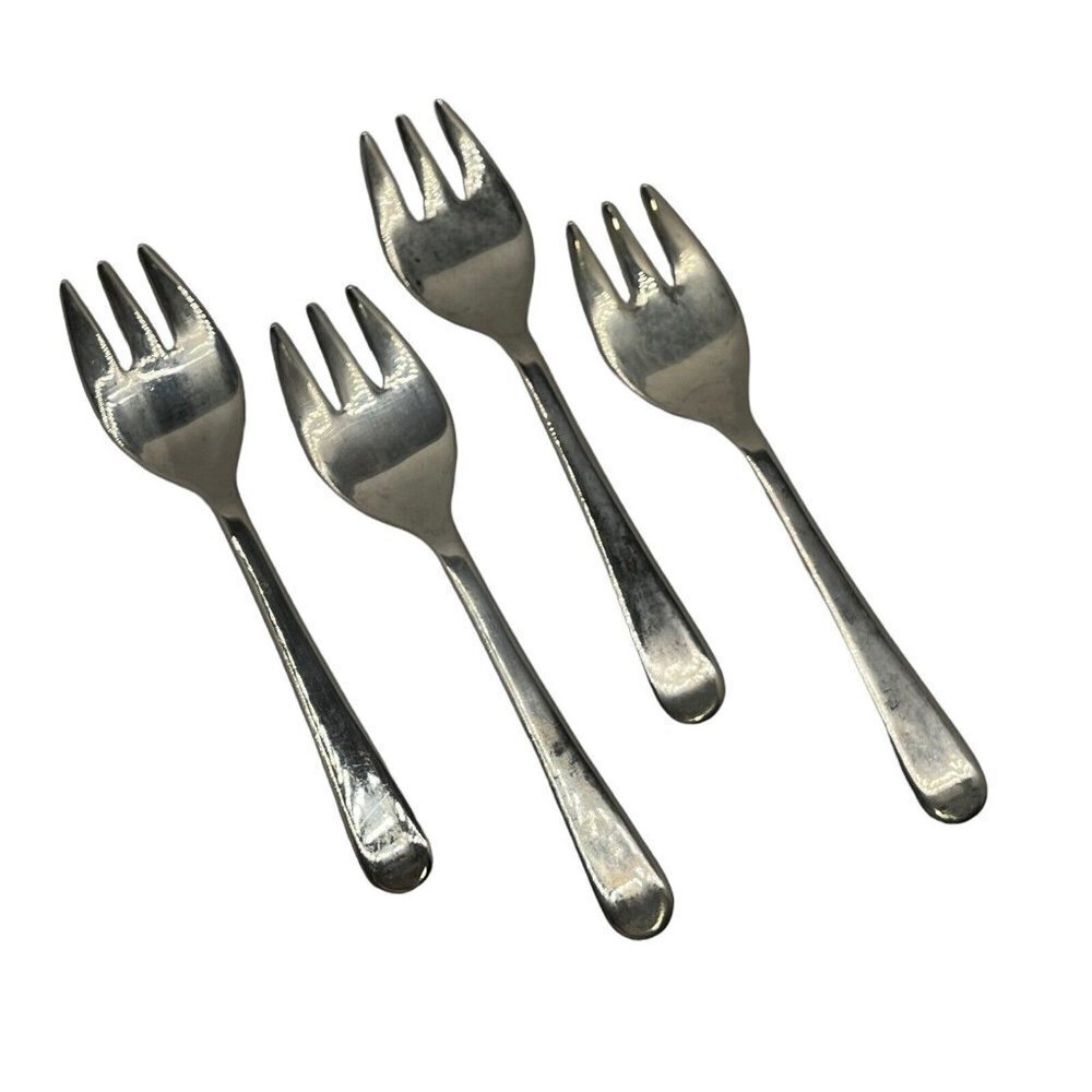Sheffield England Silver Plated Set of 4 Small 5" Child Fork Silverplate Vintage